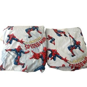 Pottery Barn Kids Marvel Comics Queen Size Spider-Man Flat and Fitted Sheets